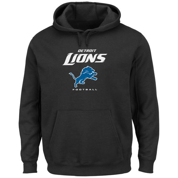 Men Detroit Lions Critical Victory Pullover Hoodie Black->detroit lions->NFL Jersey